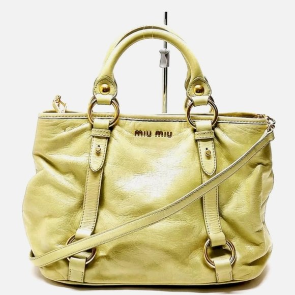 Miu Miu Handbags - Miu Miu (PRADA) Green Leather Handbag